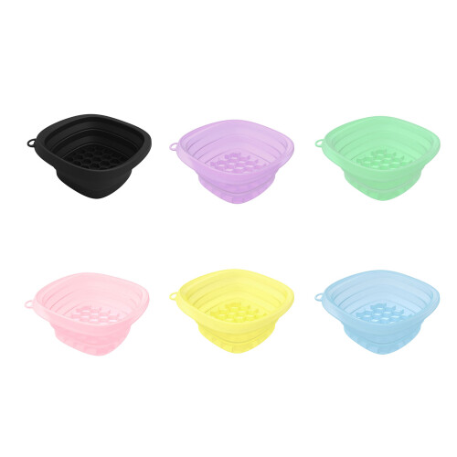 Portable Silicones Ice Bath Bowl Folding-Translucent yellow 1