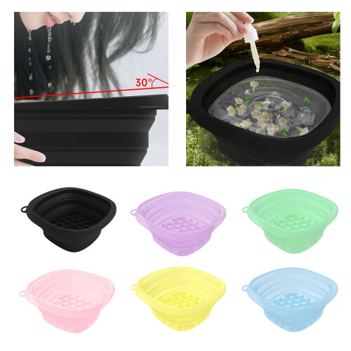 Quick Cooling Foldable Face Ice Bath Bowl with-Pink color 2