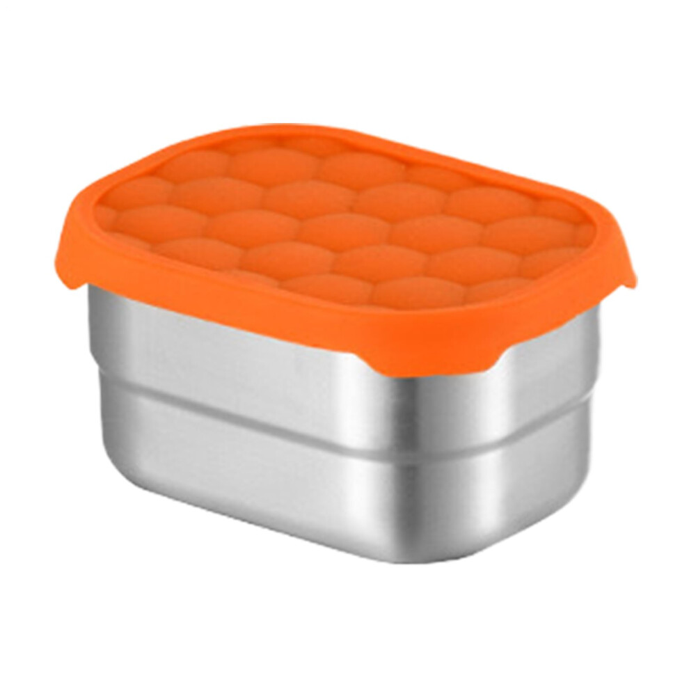 Toddler Snack Containers Stainless Steel Leakproof Easy Open Bowls With Silicone Lid 230Ml Rectangular Camping Travel