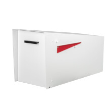 Ilyapa Moderner Briefkasten mit Pfostenhalterung im Winkeldesign  wei pulverbeschichteter Metallbriefkasten  wasserdicht fr Pakete am Straen