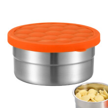 Toddler Snack Containers Stainless Steel Leakproof Stackable Snack Boxes Circle Model 900 Milliliter Capacity