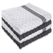 INFICRIME Confezione da 4 panni in cotone 100% 12x12 pollici altamente assorbenti e morbidi, salviette lavabili in lavatrice per bagno, palestra,