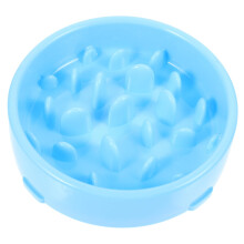 Slow Feeder Water Bowl Silicone Material For Pets Size S Blue Anti Choke No Rapid Swallow No Bloat