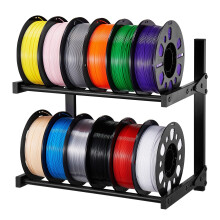 Soporte de Pared para Filamento de Impresora VEVOR, Estante de 2 Niveles, Soportes de Carretes con Ruedas