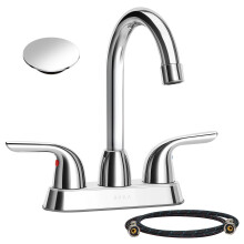 SOKA Rubinetto per lavabo da bagno per rubinetto in acciaio inossidabile a 3 fori da 4 pollici per rubinetti da bagno con piastra di copertura e