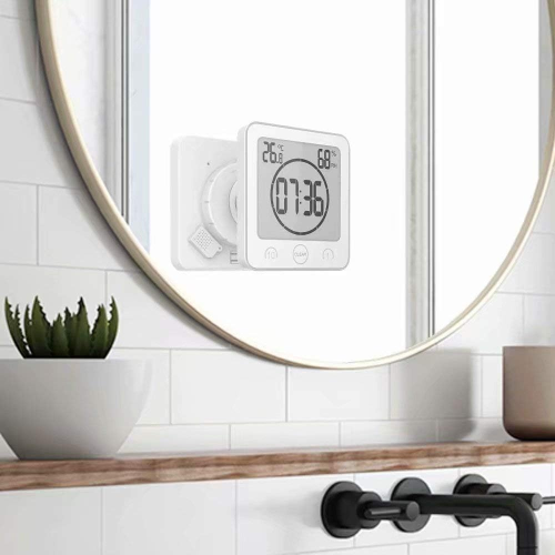 Wasserdichte Duschuhr, Touch-Duschtimer (Weiß) 2