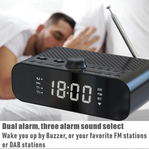 Nachttisch-Radiowecker mit Bluetooth-Lautsprecher und Display, EU-Version 1