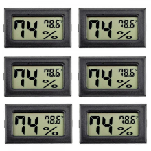 6er-Pack Mini-Hygrometer, digitales Hygrometer mit Feuchtigkeitsanzeige für Innenräume und Thermometer mit () für G