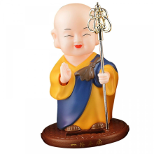 Soldrevet bobblehead bil instrumentbræt dekorationsfigur sød statue rød