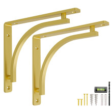 Klassieke messing heavy-duty plankbeugels 12 inch van Balin Designs - Gouden L-beugel Wandgemonteerde steunplanken Metalen beugel Decoratieve plankbe