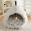 Furry Cats Cave Bed Plush Resting Sleep-Gradient Coffee L 7