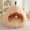 Furry Cats Cave Bed Plush Resting Sleep-Gradient Coffee L 5