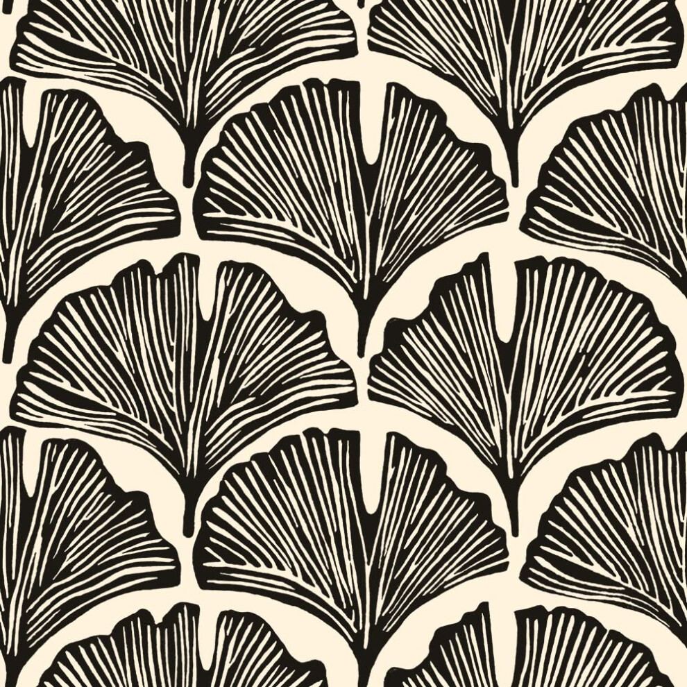 Photos - Wallpaper Tempaper x Novogratz Zebra Black Feather Palm Removable Peel and Stick  20.5 in X 9 ft Made in The USA NG64140