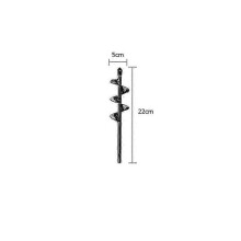 (5*22cm, black) Garden Auger Drill Bit Tool Spiral Hole Digger Ground Drill Earth Drill For Seed Planting Gardening Fence Flower Planter 8 Size