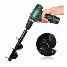 (4*22cm, black) Garden Auger Drill Bit Tool Spiral Hole Digger Ground Drill Earth Drill For Seed Planting Gardening Fence Flower Planter 8 Size