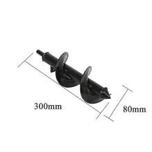 (8*30cm, black) Garden Auger Drill Bit Tool Spiral Hole Digger Ground Drill Earth Drill For Seed Planting Gardening Fence Flower Planter 8 Size