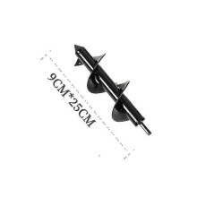 (9*25cm, black) Garden Auger Drill Bit Tool Spiral Hole Digger Ground Drill Earth Drill For Seed Planting Gardening Fence Flower Planter 8 Size