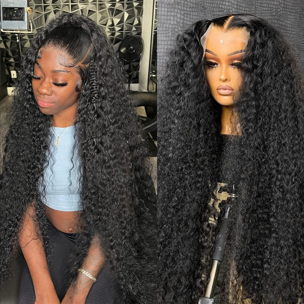 Unisex Wigs For Women Human Hair Transparent Lace Front Wig Deep Curly Wave 13X4 16Inch Brazilian Remy 180% Density