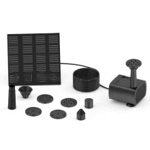Wasserdichter Solarbrunnen für Vogeltränken, solarbetriebene Brunnenpumpe mit Düsenset, einfach zu bedienender Gartenbrunnen, solarbetriebener