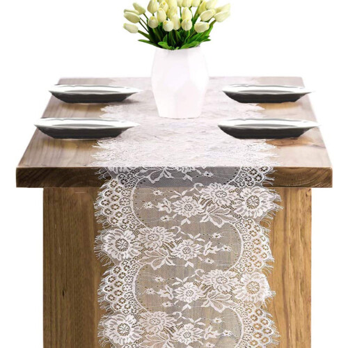 Exquisite Design Lace Table Runner Elegant Decoration Multi Function Imported Chic Romantic Table Runner For Wedding Party Receptions And Home Use