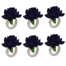 Tafeldecoratie die een elegante sfeer creëert: zijden servetring met handgemaakt ontwerp en imitatiebloemen. Herbruikbare servethouder voor diners,