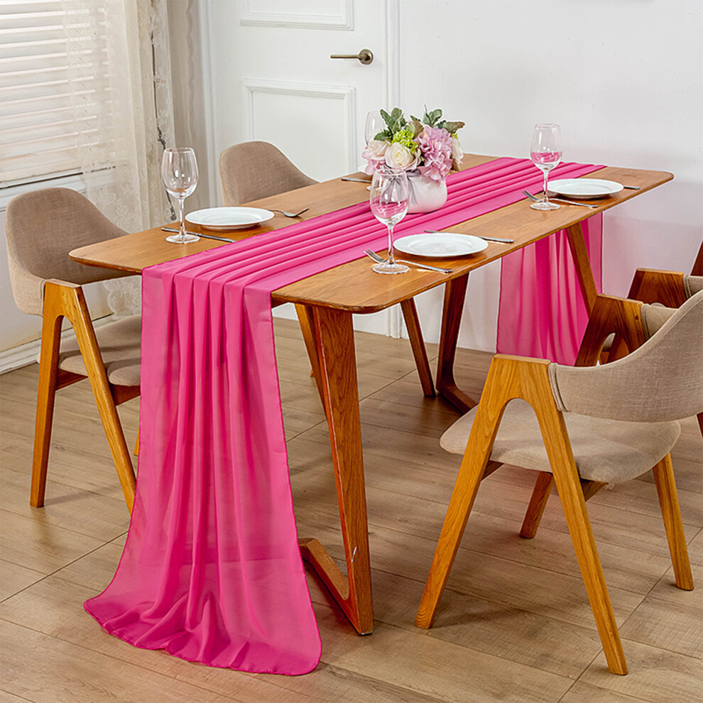 Chiffon Table Runner In Multiple Colors For Wedding Reception Decor,  Quality Polyester Table Decoration With Sheer Appearance Perfect For Rustic Kitc-image-OPC-PN9CZYK-NEW