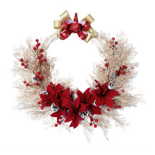 Festive Front Door Wall Ornament Battery Operated Decorative Wreath Christmas Holiday Décor Farmhouse Style