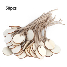 Wooden Circles Tags For DIY Crafts, Key Rings Connectors Blank Surface Smooth Wood Tags With Holes For Birthday Chore Family Calendar Projects (50PC