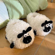 (42 to 43) Cute Sheep Slippers Cartoon Slippers Women's Fuzzy Slippers Indoor Outdoor Home Shoes