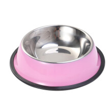 Stainless Steel Dog Bowl NonSlip Base Pink For Dogs And Cats ScratchResistant Food And Water Bowl