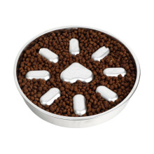 Slow Feeder Bowl Stainless Steel Non Slip Puzzle Bowl For Large Medium Dogs And Puppies Enrichment