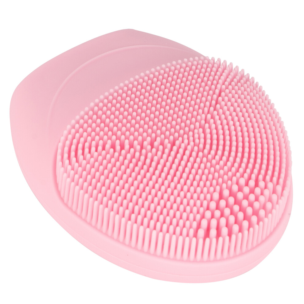 Pink Waterproof Silicone Vibrating Facial Cleansing Brush For Ladies Â 7X4.5x6cm