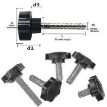 (M5x45, 10PCS) 5/10pcs Star Shape Thread Clamping Handle Bolt Bakelite Hand Knob Tightening Screw Industry Equipment Plastic Steel M5 M6 M8 Excellent