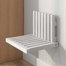 Folding Solid Wood Shower Bench Seat, WallMounted Shower Chair, White ShoeChanging Stool, Porch Chair Stool For Doorway