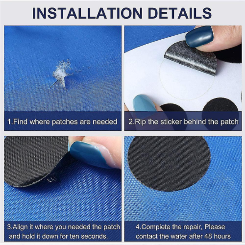 8 Stück selbstklebende Nylon-Reparaturflicken 2