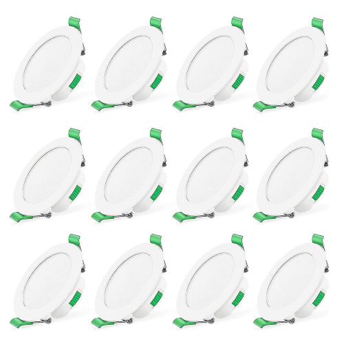 12 Stück 7W weiße LED-Einbauleuchten, schlanke Spots