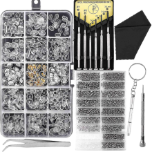 Brillen- und Sonnenbrillen-Reparaturset, Brillenschrauben-Set und Nasenpads mit 6 Schraubendrehern und 3 Stück