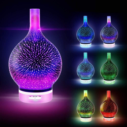 3D Glas Æterisk Olie Aroma Diffuser Aromaterapi Luftfugter (120ml) 1