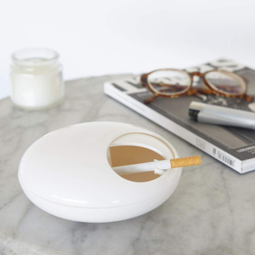 Pebble cendrier avec couvercle(Blanc) 2