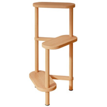 Wooden 3 Tier Plant Stand Indoor Outdoor Flower Shelf Corner Rack Natural Finish 31x75 cm