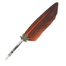 Vintage-Orangenvogel Federkiel-Füllfederhalter mit Kalligraphie-Tinte und Geschenkbox