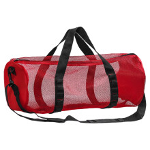 Large Thermal Diving Bag, Wheeled Sea Suitcase, Cylindrical Beach Backpack XL, Net Bag With Tube, Red