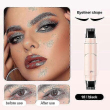 One Piece Winged Eyeliner Stamp Pen - Dual-Ended Waterproof Cat Eye Liner Stamp, Smudge Proof & Foldable for Perfect Winged Eyes (Black)