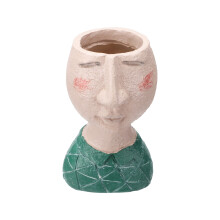Vaso da fiori in resina resistente all'umidità e atossico con graziosa ragazza e cane, con foro di drenaggio, per uso decorativo interno ed esterno,