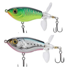 2pcs Topwater Lures 2.56 Inch 9g Hard Bait Wobbler Rotate Tail Popper Fishing Lures Artificial Bait Fishing Surface Tackle Lure