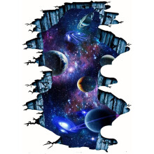 Space Murals For Boys Room, Outer Space Decor Ceiling Stars Galaxy Decor Removable PVC Wall Mural 3D Wallpaper, Waterproof Planet Posters Living Room