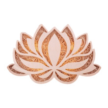 Lotus Decor With LED Lights, Wooden Sculpture Wall Art For Zen Meditation Rooms, Dimmer Adjustable Ambient Light For Living Room Bedroom Décor