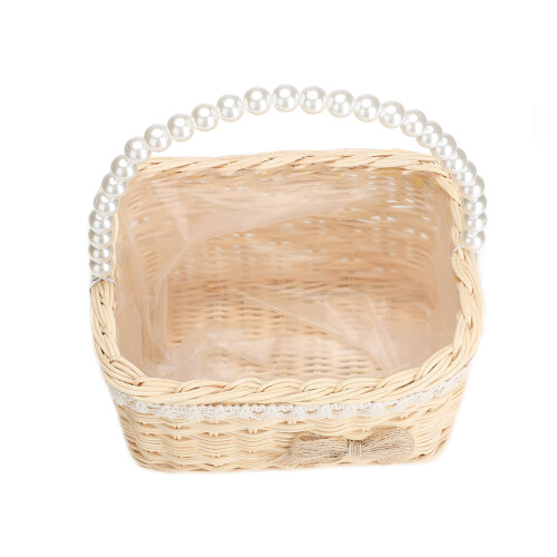 Φορητή τσάντα rattan από ψάθινη υφασμένη τσάντα καλαθιού με πολυλειτουργική 2