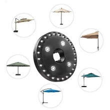 (Black) 28 LED Umbrella Lights Parasol Umbrella Light Shade 3 Level Dimming Battery Operated Night Lights  compatible Courtyard Lawn Patio-si xi
