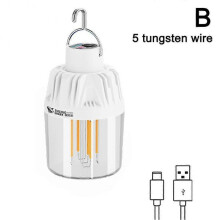 (5 tungsten wire) Outdoor warm white dual light camping lamp ABS mini hook small pendant lamp